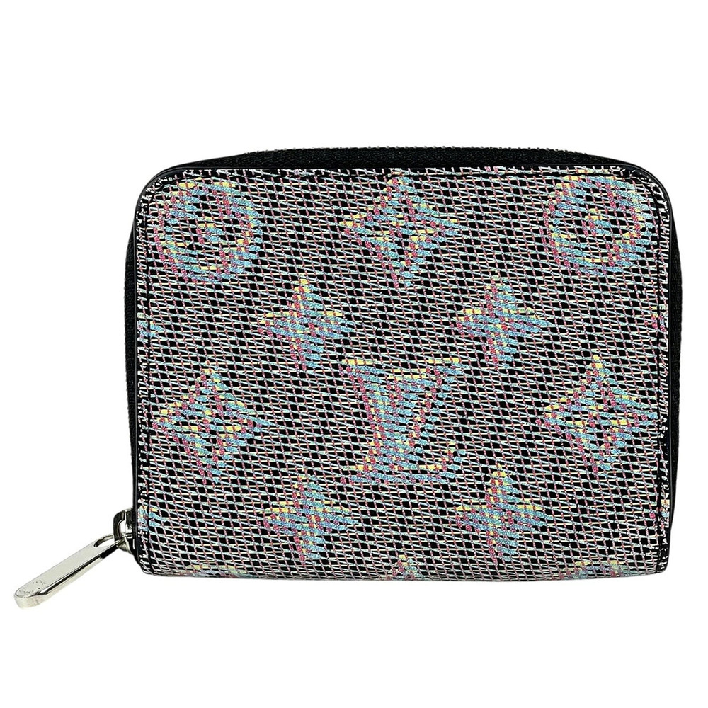 Louis Vuitton Zippy Wallet Coin Monogram LV Pop Case Leather Blue Black